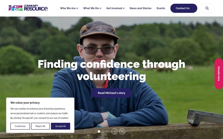Ekrano kopija community-resource.org.uk