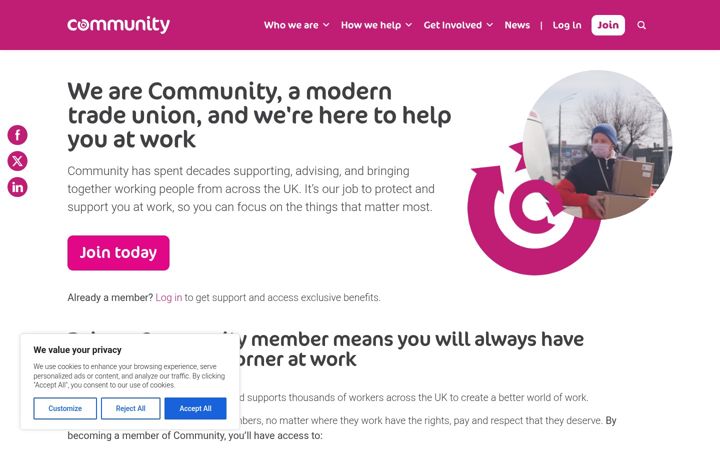 Captură de ecran a community-tu.org