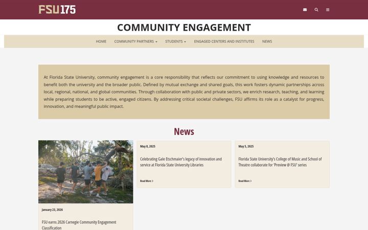 Screenshot von community.fsu.edu