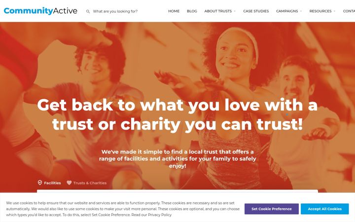 Captură de ecran a communityactive.org