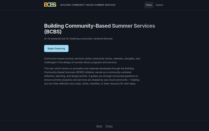 Captură de ecran a communitybasedsummers.org