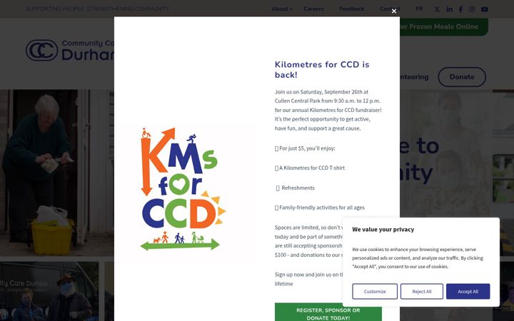 Screenshot of communitycaredurham.on.ca
