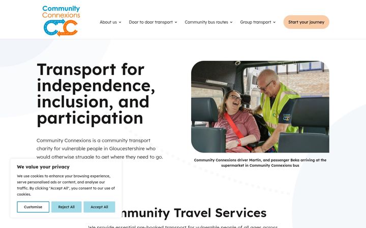 Ekrano kopija communityconnexions.org.uk