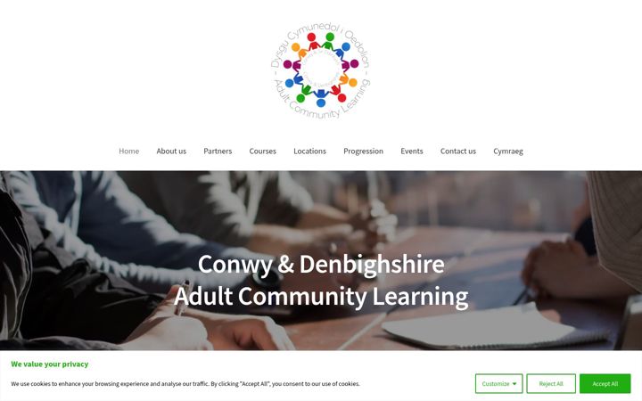 Screenshot of communitycourses.wales