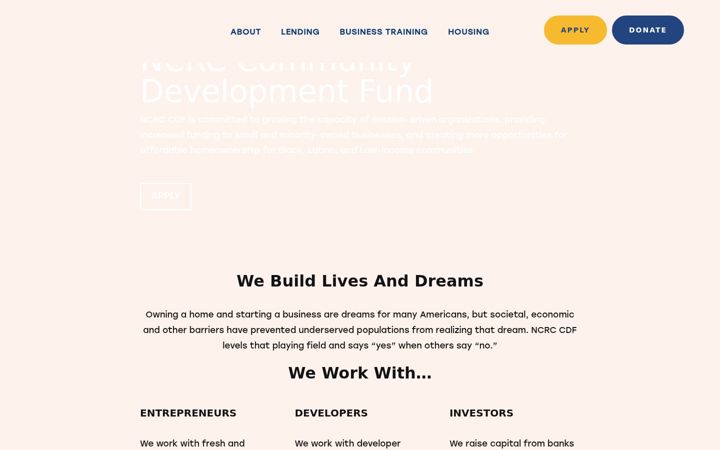 Екранна снимка на communitydevelopmentfund.org