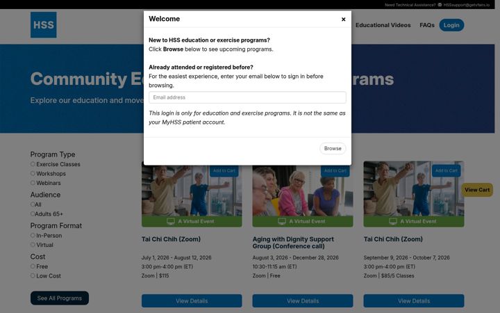Screenshot von communityed.hss.edu