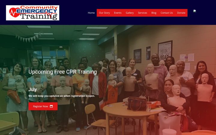 Screenshot of communityemergencytraining.com