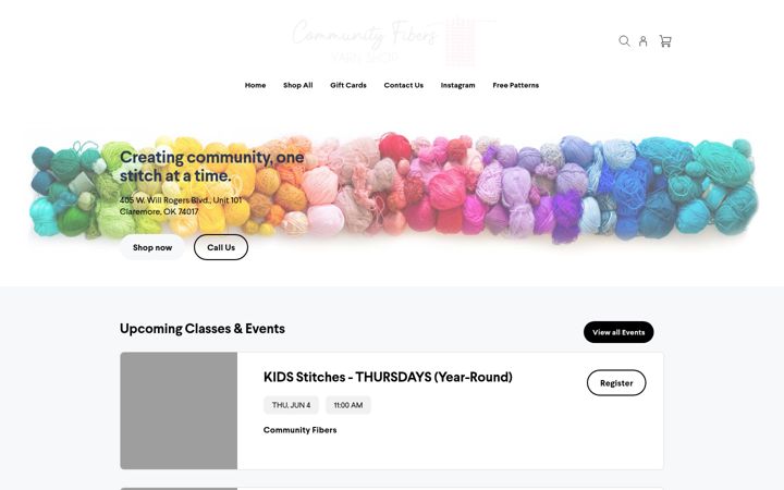 Screenshot of communityfibers.com