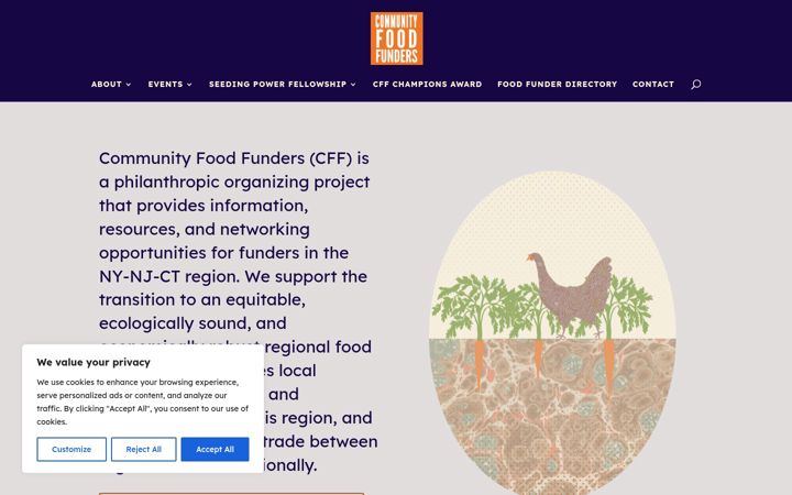 Екранна снимка на communityfoodfunders.org