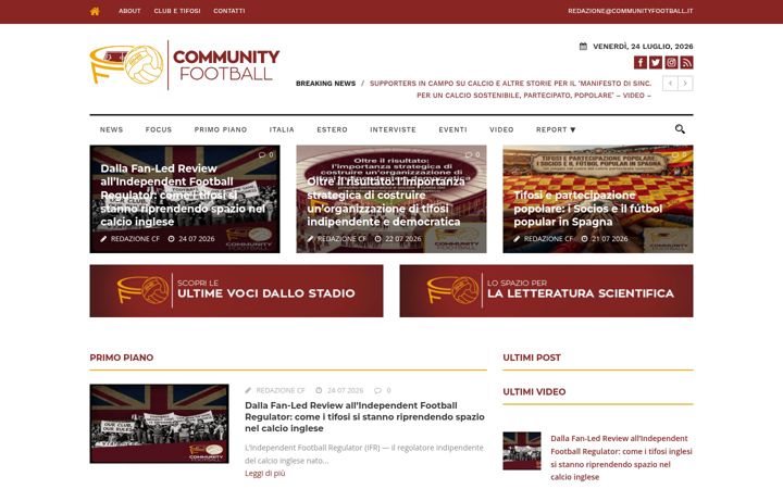 Zrzut ekranu communityfootball.it
