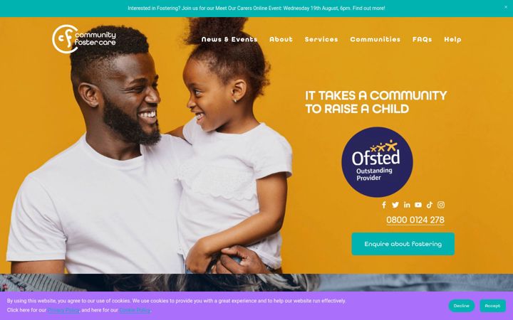 Ekrano kopija communityfostercare.co.uk