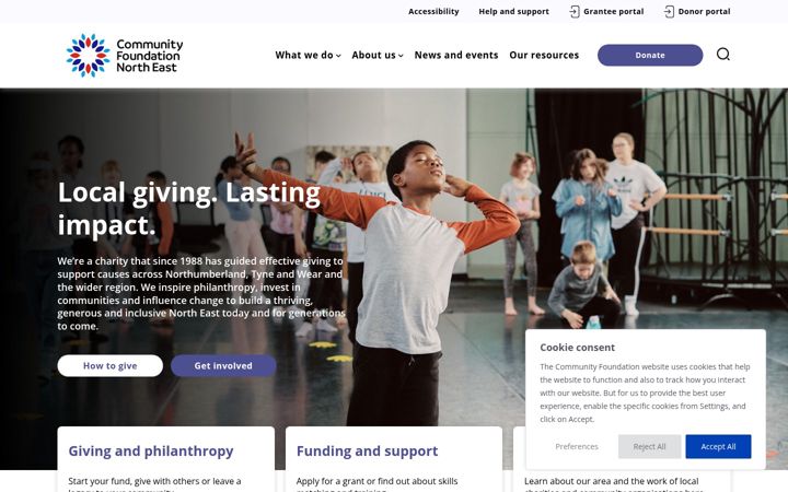 Screenshot of communityfoundation.org.uk