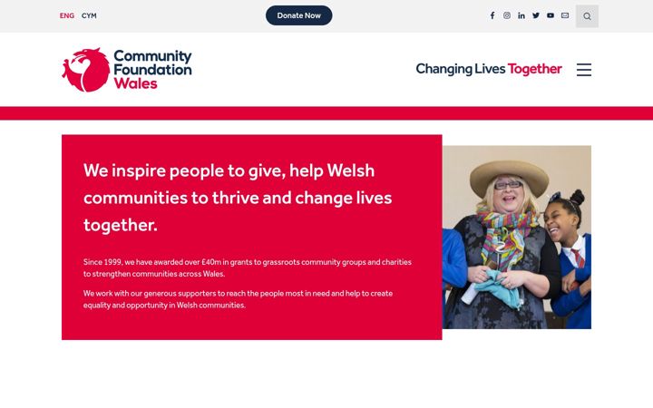 Screenshot of communityfoundationwales.org.uk