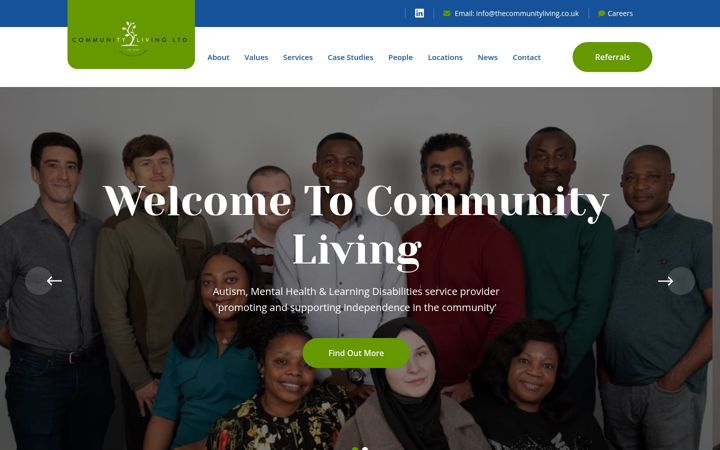 Screenshot of communitylivingltd.co.uk