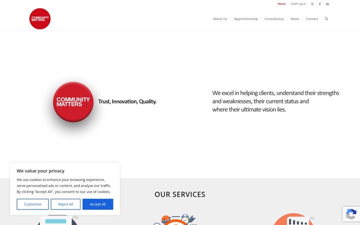 Screenshot of communitymatters.co.uk
