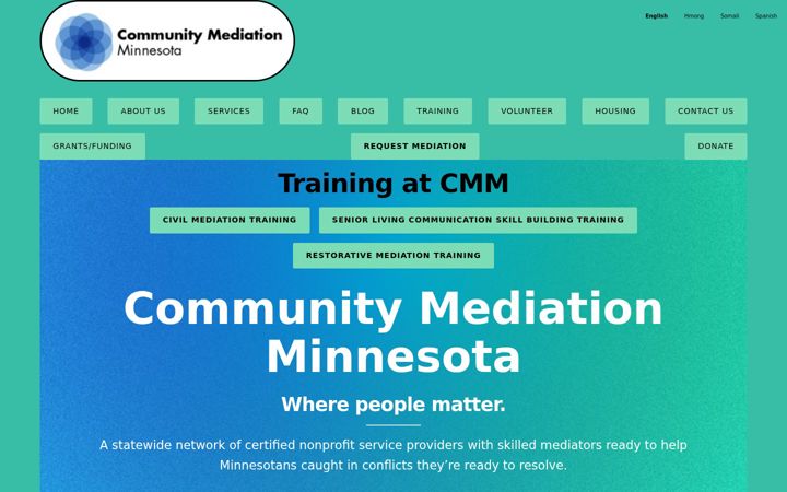Екранна снимка на communitymediationmn.org