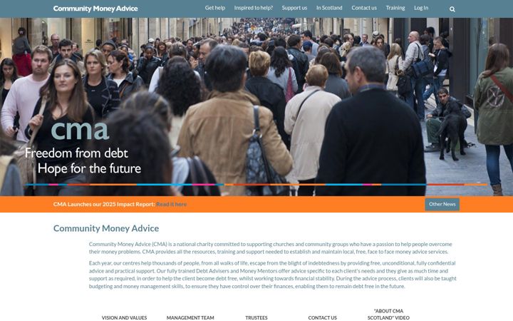 Screenshot of communitymoneyadvice.com