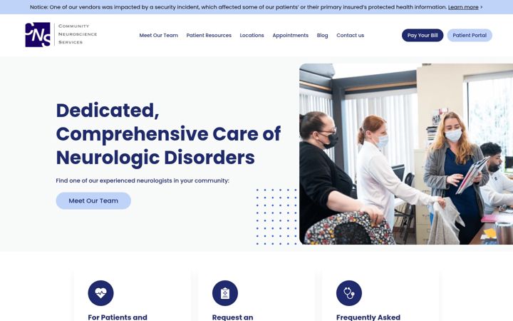 Screenshot of communityneuroservices.com