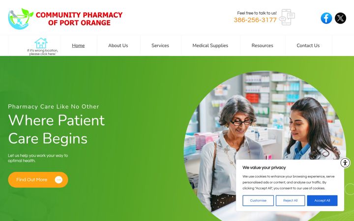 Screenshot of communitypharmacyfl.com