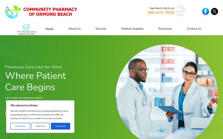 Screenshot of communitypharmacyoformond.com