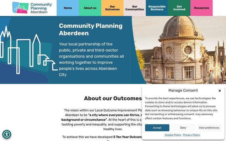 Captura de pantalla de communityplanningaberdeen.org.uk