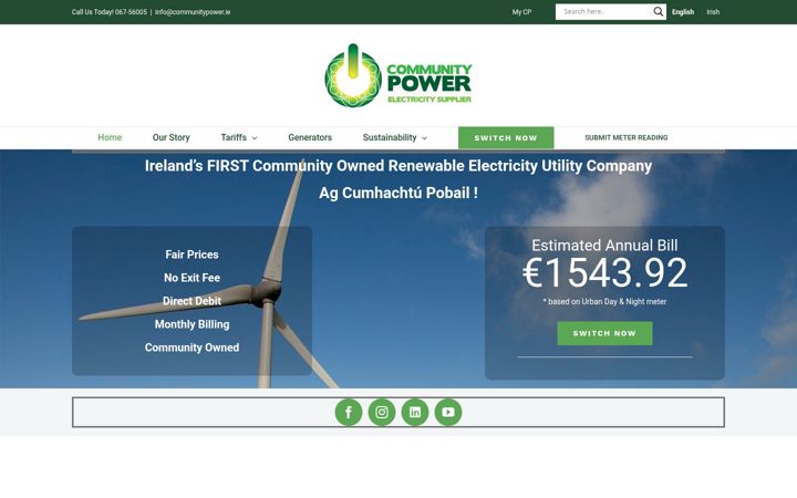 Capture d'écran de communitypower.ie