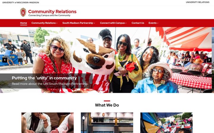 Screenshot von communityrelations.wisc.edu