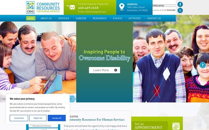 Screenshot of communityresourceshs.com