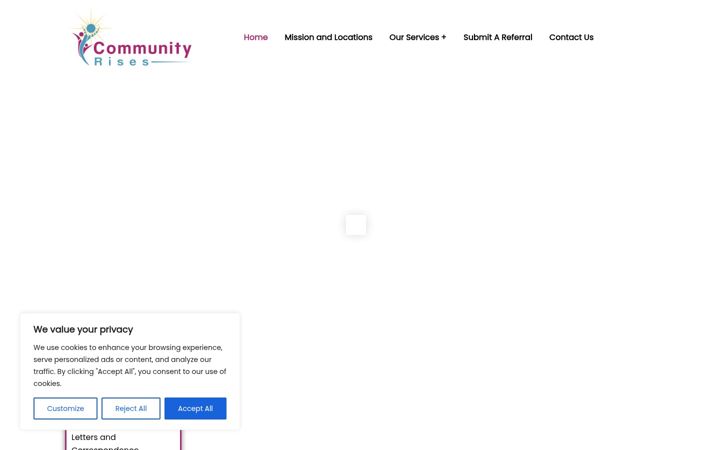 Screenshot of communityrises.com