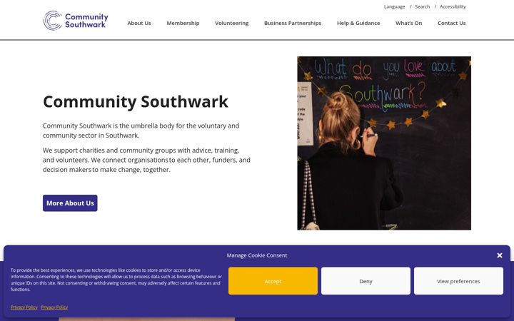 Екранна снимка на communitysouthwark.org