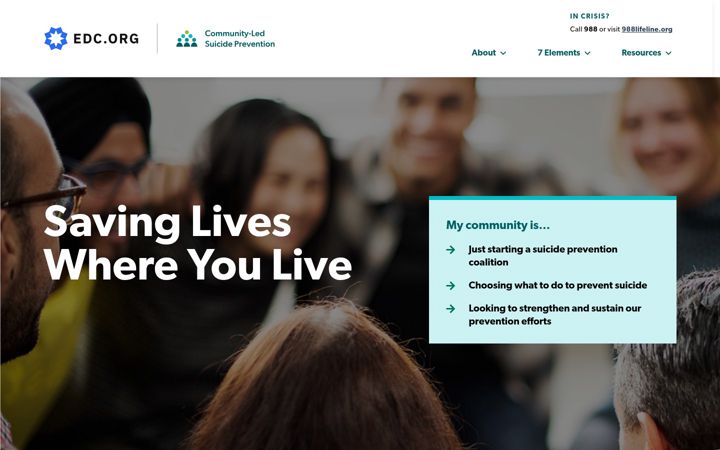 Screenshot of communitysuicideprevention.org