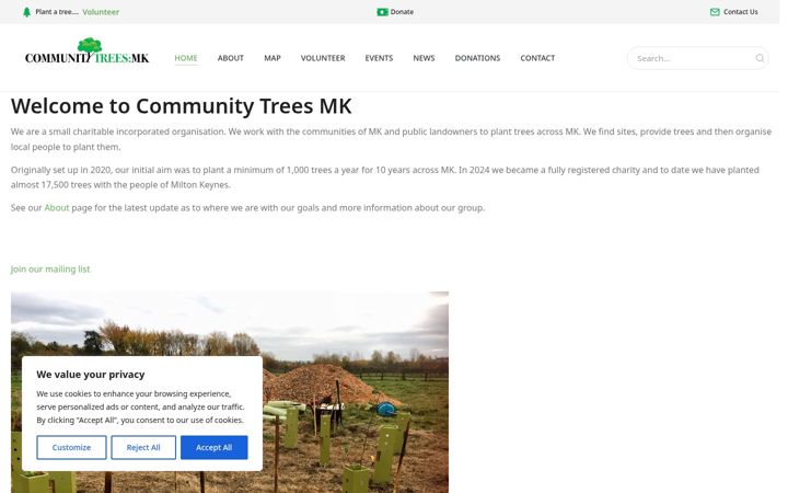 Captura de ecrã de communitytreesmk.org
