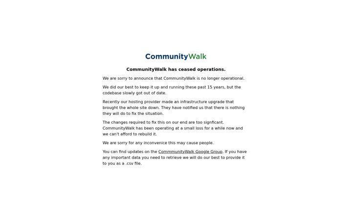 Screenshot of communitywalk.com
