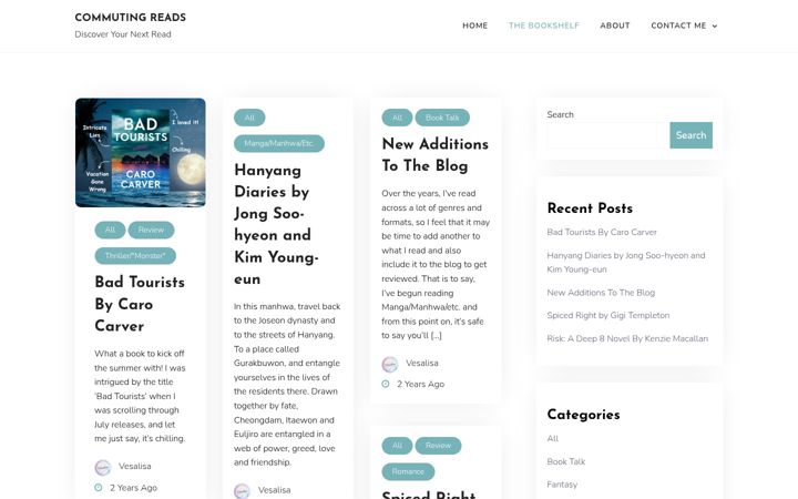 Screenshot of commutingreads.com