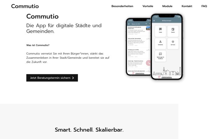 Screenshot of commutio.de