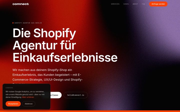 Екранна снимка на comnect.io