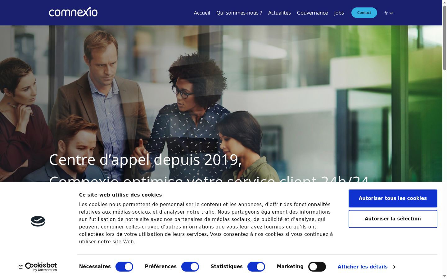 Screenshot del banner di consenso mostrato prima di qualsiasi interazione
