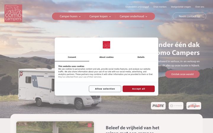 Captura de pantalla de comocampers.nl
