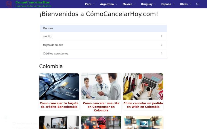 Screenshot of comocancelarhoy.com