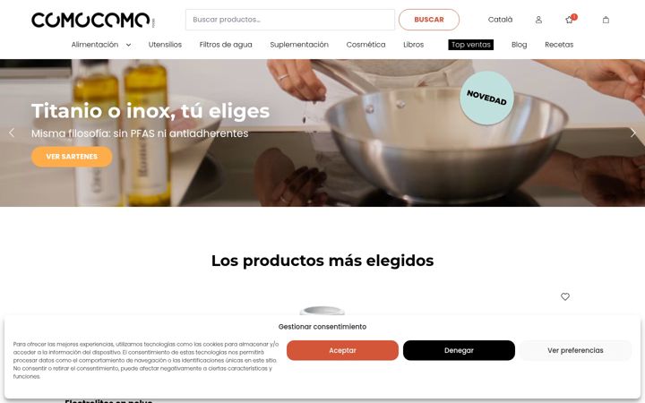 Screenshot of comocomofoods.com