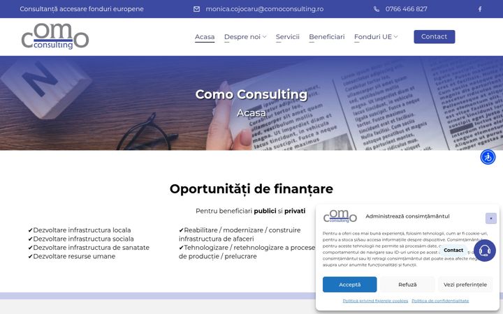 Screenshot van comoconsulting.ro