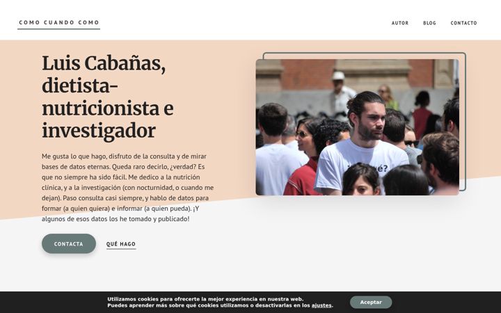 Screenshot of comocuandocomo.com