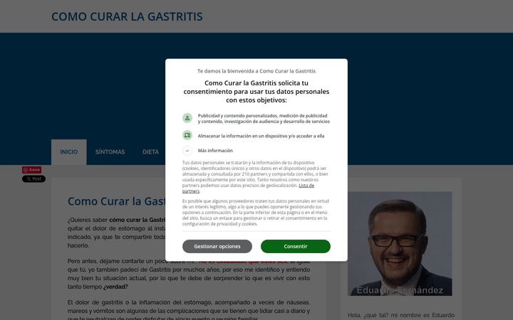 Screenshot of comocurarlagastritishoy.org