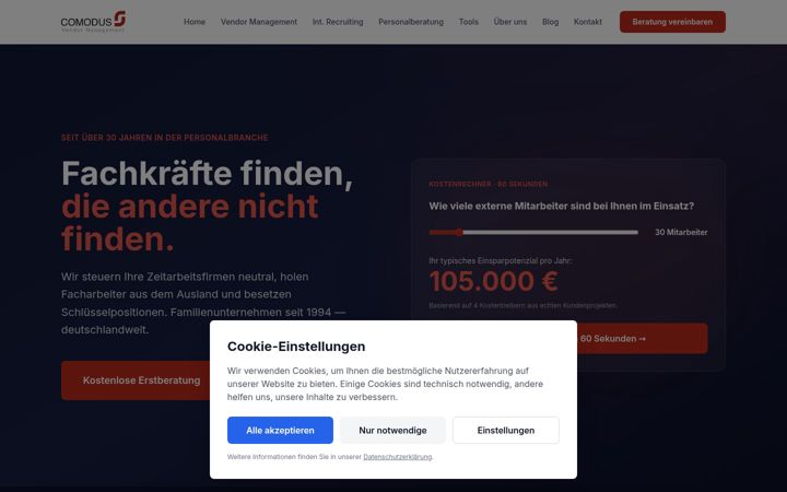 Screenshot of comodus-beratung.de