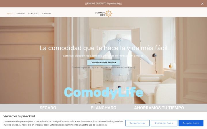 Screenshot of comodylife.com