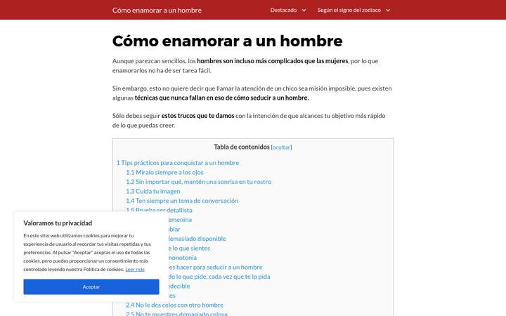 Skjermbilde av comoenamoraraunhombre10.info