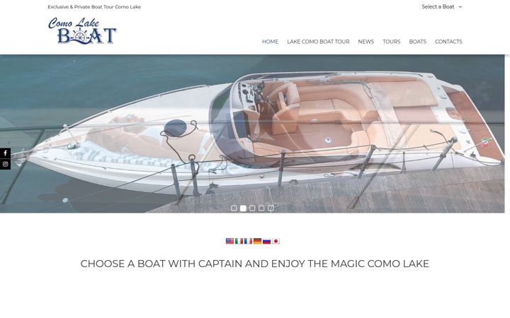 Екранна снимка на comolakeboat.it