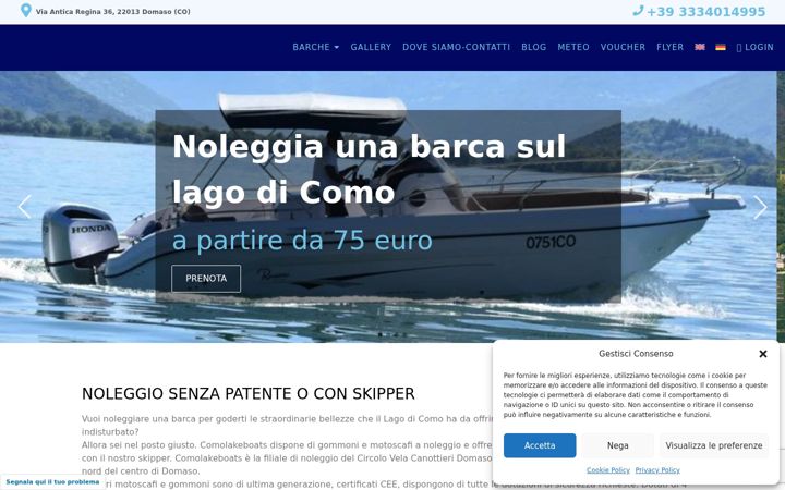 Screenshot of comolakeboats.it