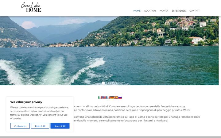 Екранна снимка на comolakehome.it