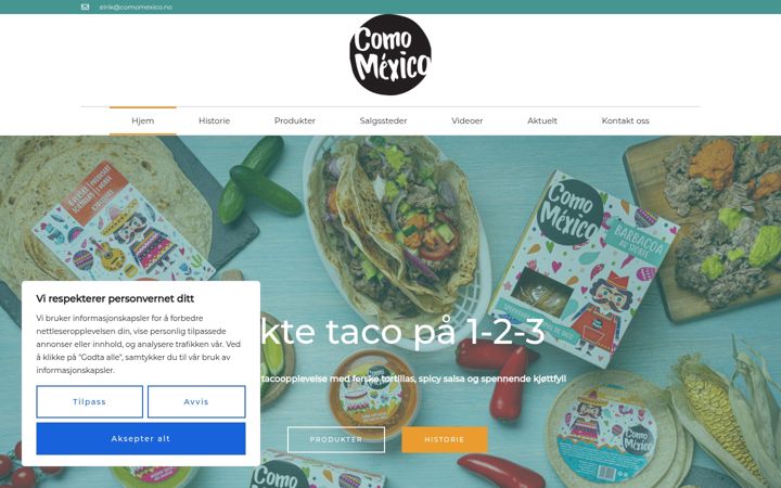 Screenshot of comomexico.no